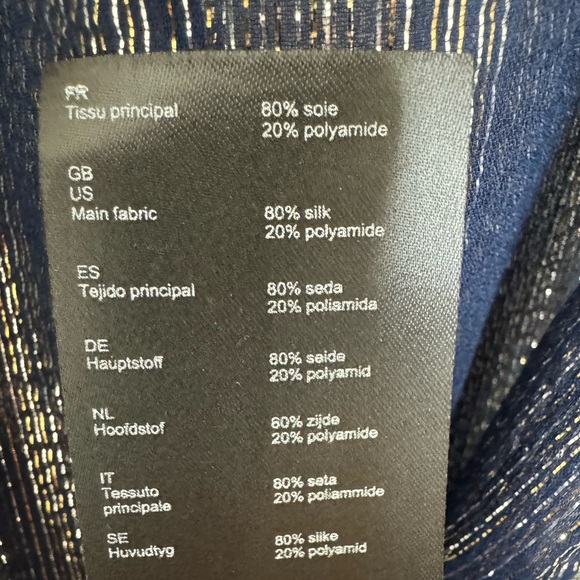 Maje - sheer navy and gold blouse - Size 1 - Picture 10 of 11